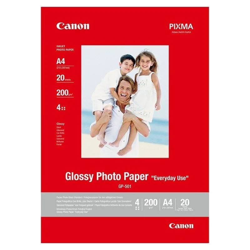 Papel Fotográfico Canon DIN A4 200g 20 Folhas Brilhante