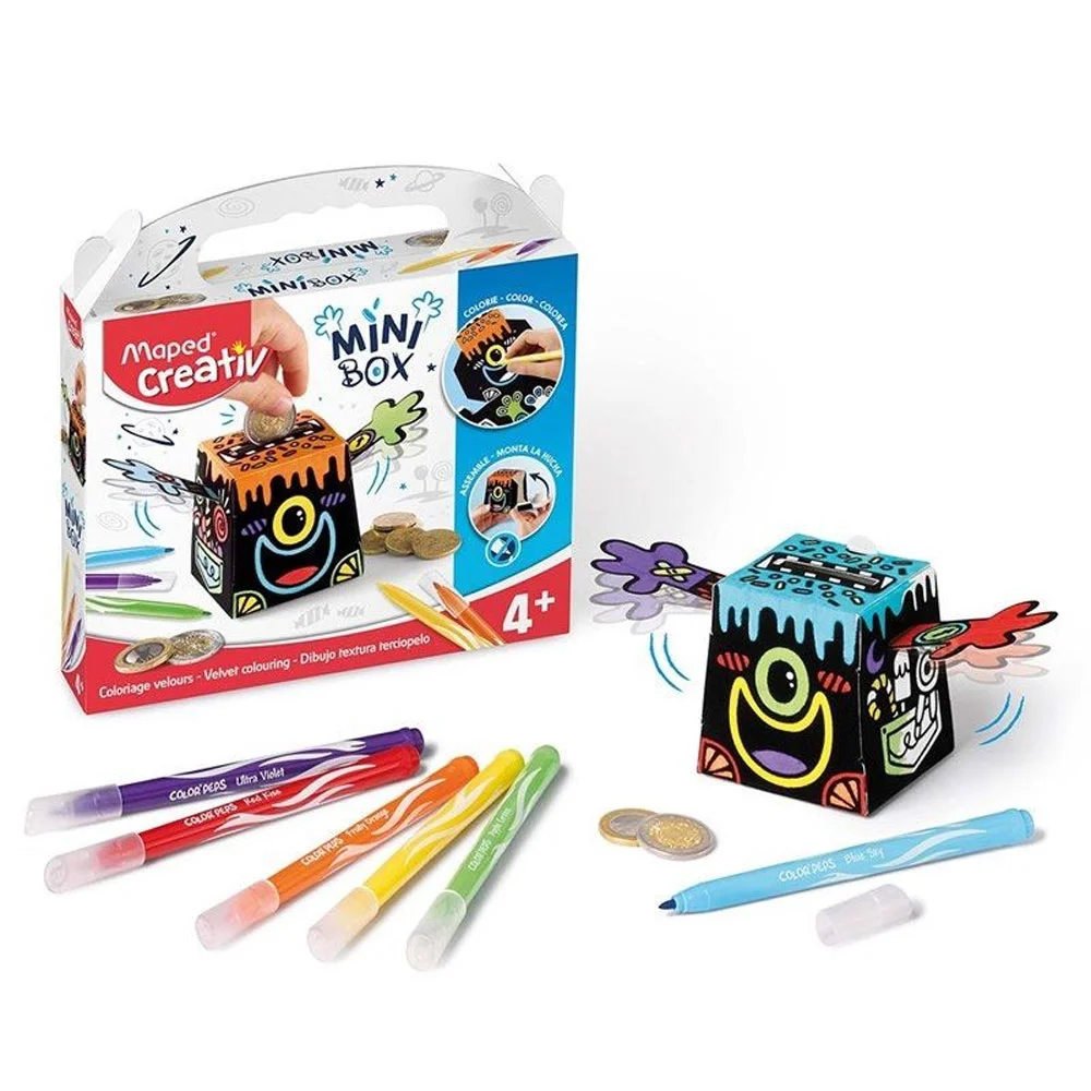 Caixa Mini Porquinho Mealheiro Colorir e Construir Maped