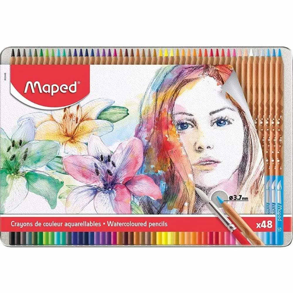 Lápis De Cor Maped Acuareláveis 3.7mm 48 Cores