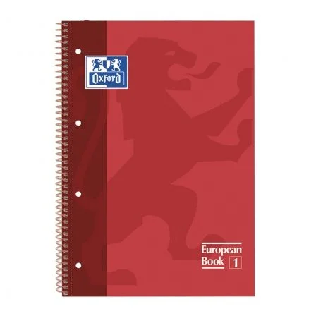 Caderno A4 Espiral Quadriculado Oxford Book Vermelho