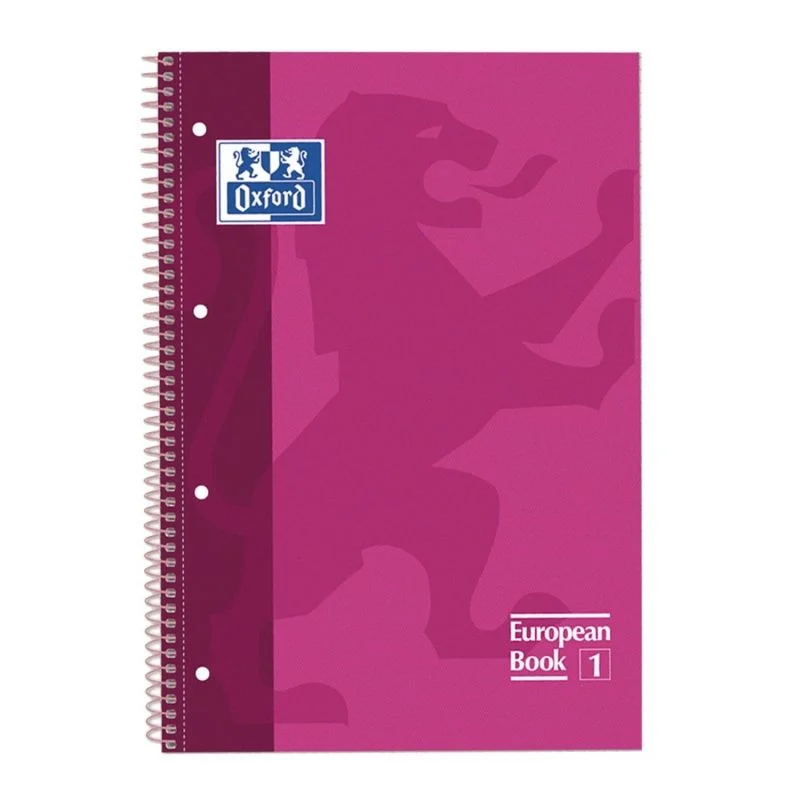 Caderno Com Espiral Quadriculado Oxford Rosa A4 80 Folhas