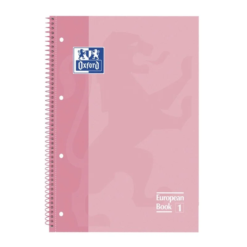 Caderno Espiral Quadriculado Oxford Rosa A4 80 Folhas