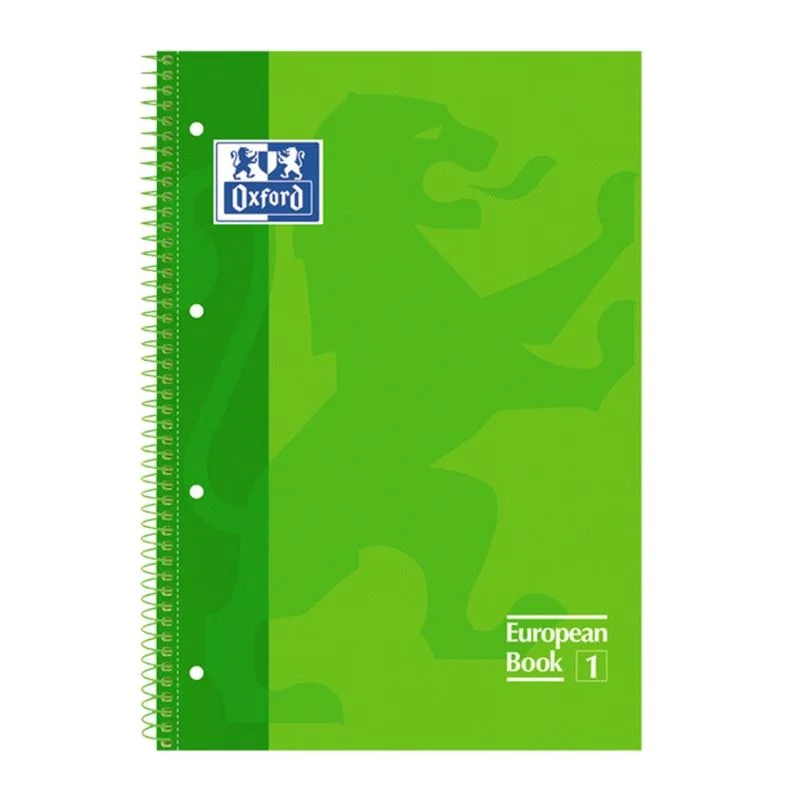 Caderno Com Espiral Quadriculado Oxford Verde A4 80 Folhas