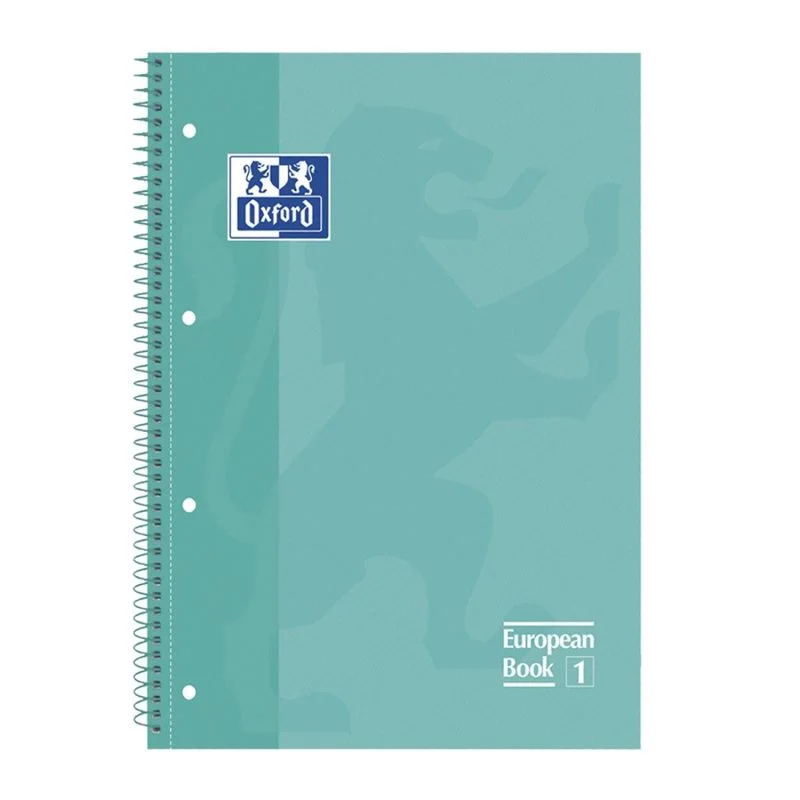Caderno Espiral Quadriculado Oxford Verde Menta A4 80 Folhas