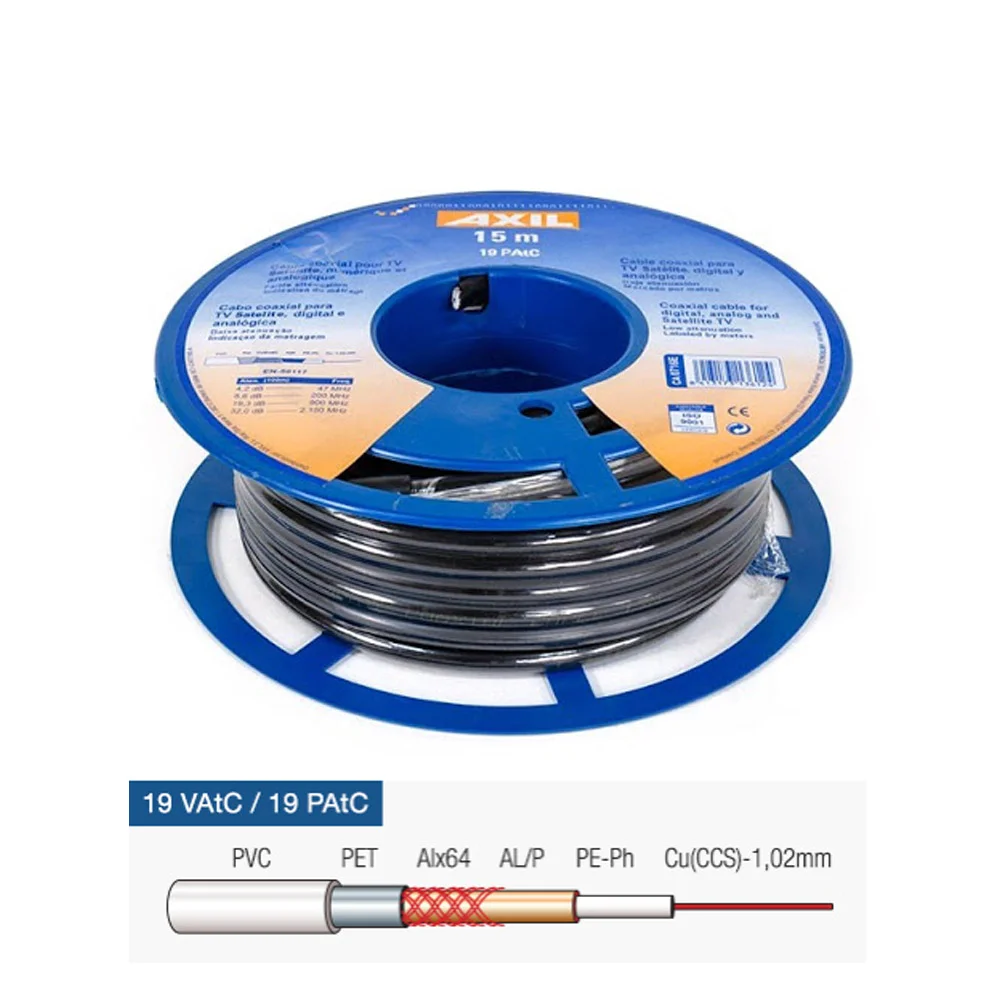 Cabo Coaxial Engel Axil 15m Preto 19PATC
