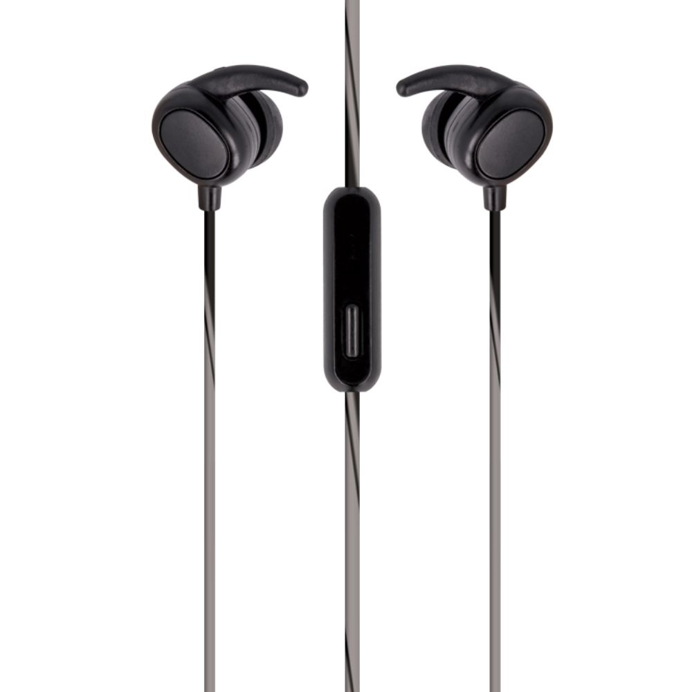 Auriculares Stereo C/ Fios P/ Desporto Preto