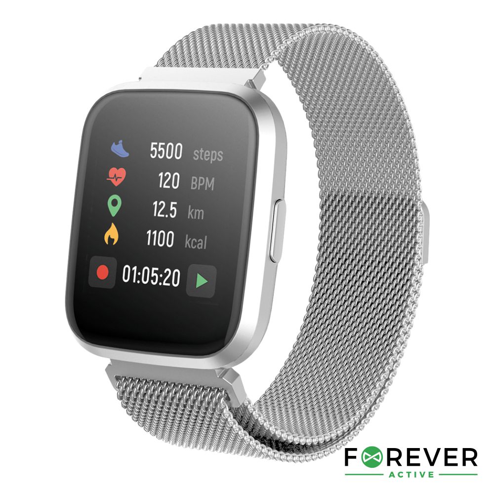 SmartWatch Multifunções P/ Android iOS Silver 