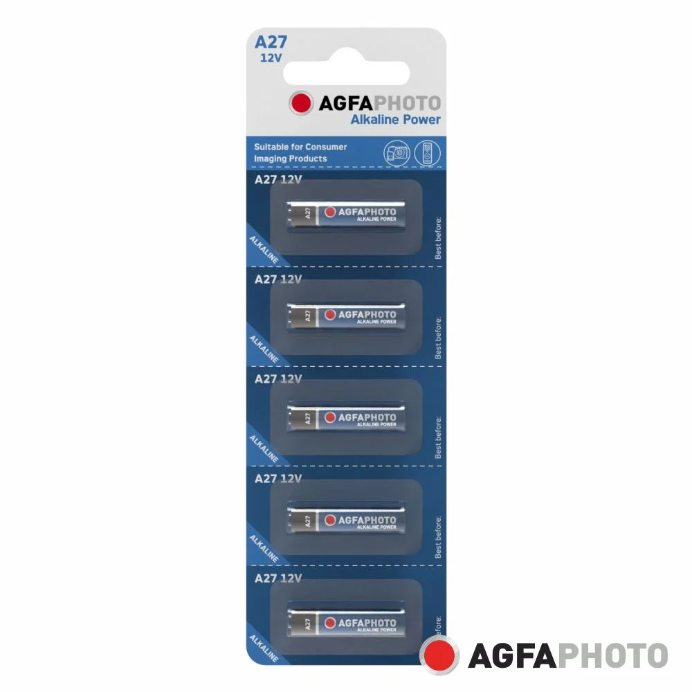 Pilha Alcalina LR27A/A27 12V 5x Blister POWER AGFAPHOTO