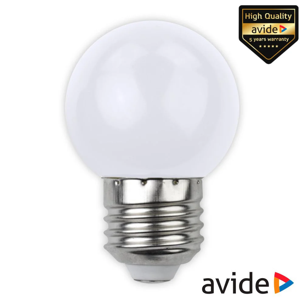 Lâmpada E27 1W LED Globo G45 Branco 30lm AVIDE