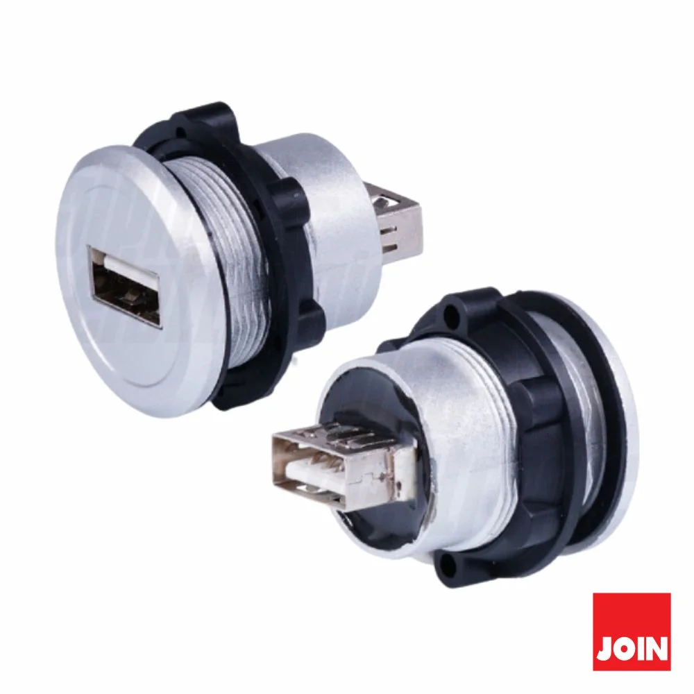 Ficha Adaptadora USB-A Fêmea / Fêmea Painel JOIN