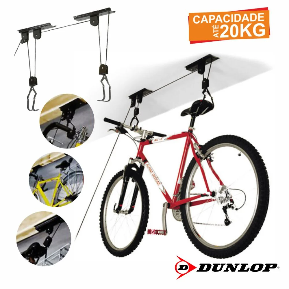 Suporte para Bicicleta de Teto DUNLOP Até 20Kg