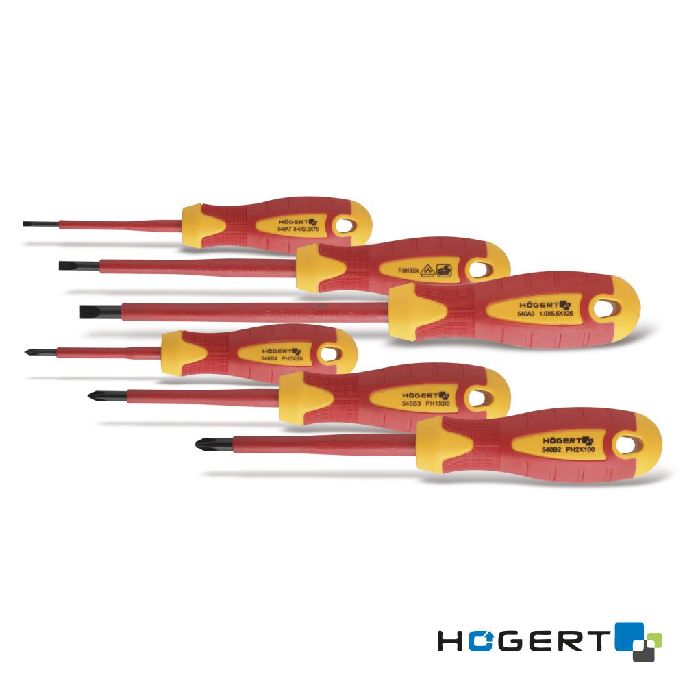 Conjunto de 6 Chaves de Fendas/Philips VDE 1000V 