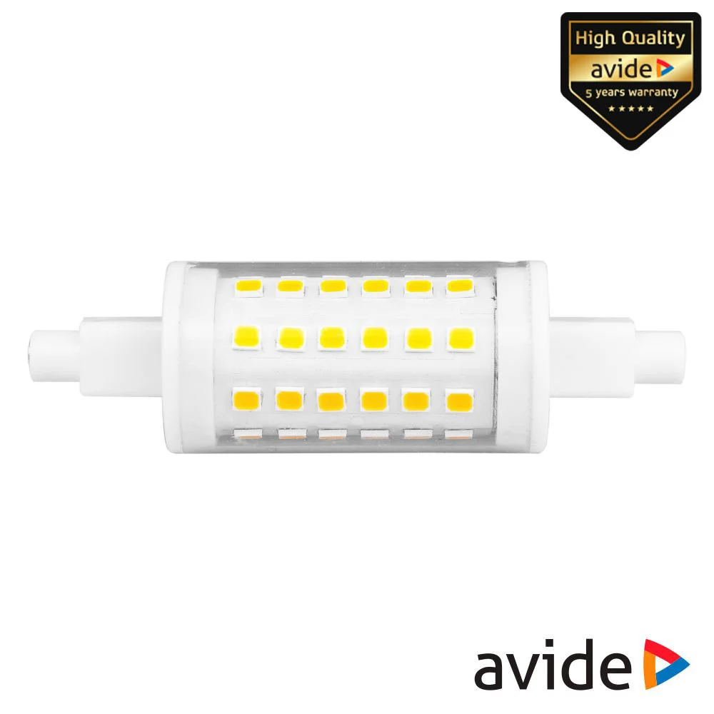 Lâmpada R7S 6W 230V LED Dimável 78mm 6400K AVIDE