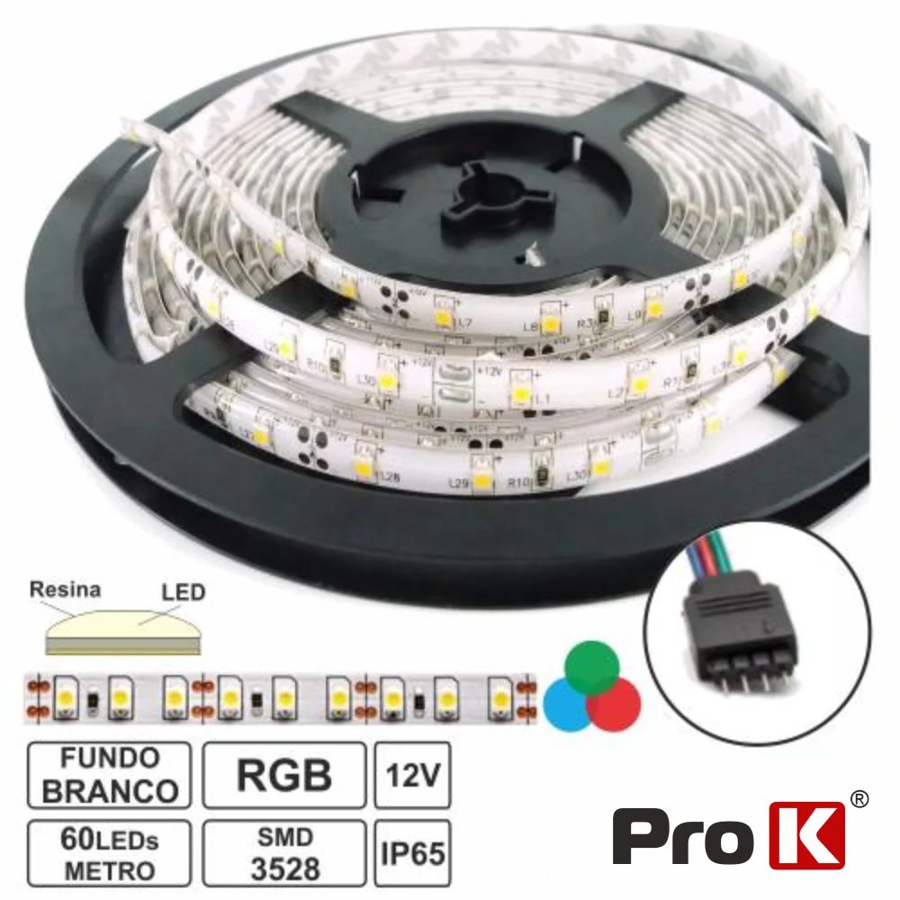 Fita Led 12V RGB 1m Impermeável Prok