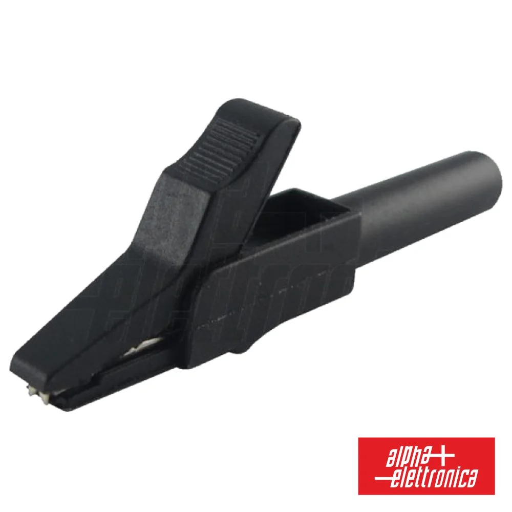 Pinça Crocodilo 4mm Isolada Preto