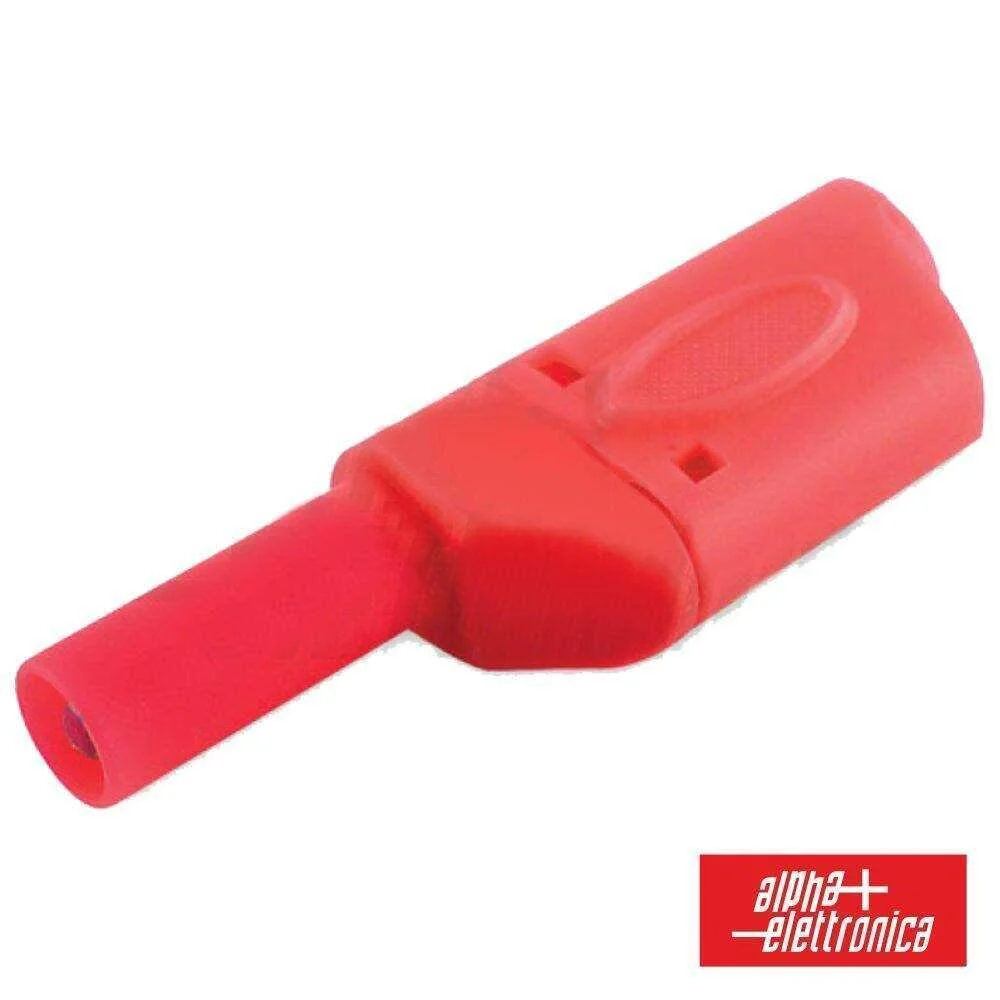 Ficha Banana 4mm Macho Vermelho C/ Cobertura