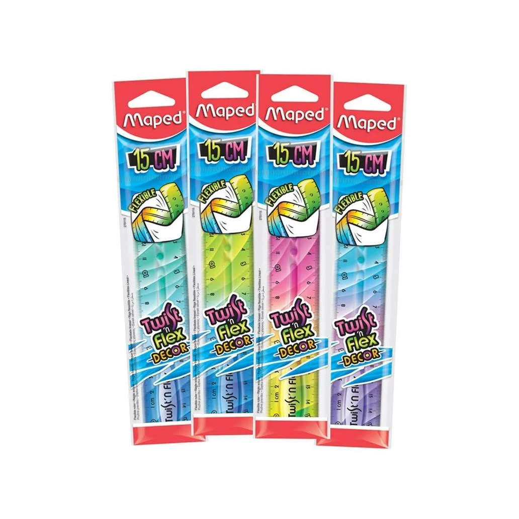 Régua Maped Twist e Flex Decor 15cm Cores Sortidas