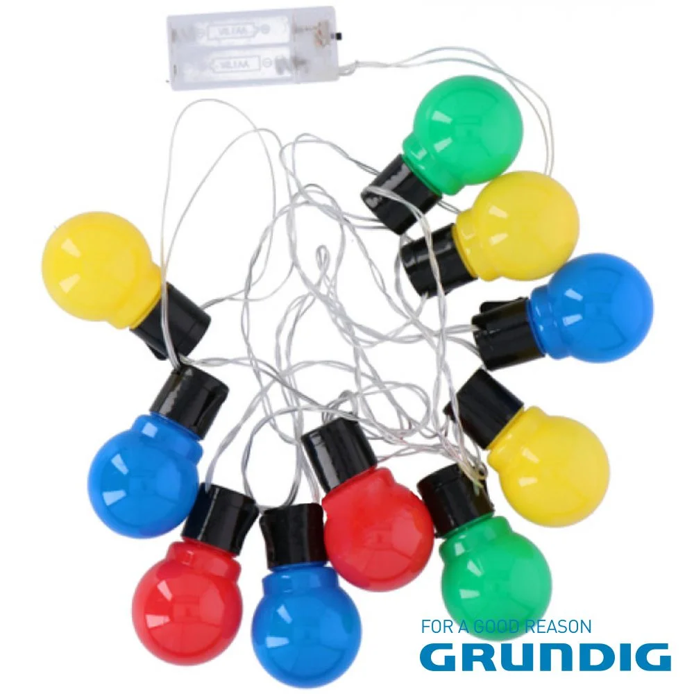 Corrente de Iluminação C/ 10 Lâmpadas Coloridas 1.8m GRUNDIG