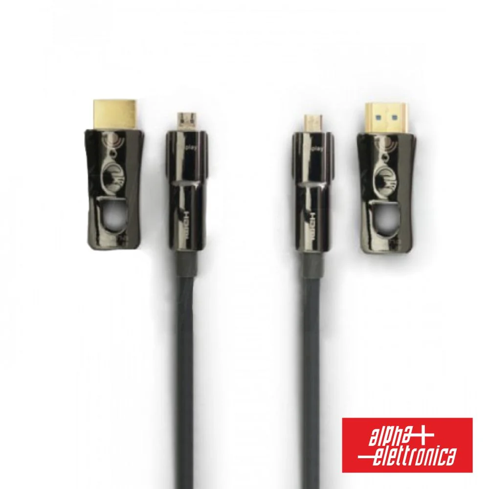 Cabo HDMI Fibra Óptica Macho/Macho C/ Adaptador 10m ALPHA