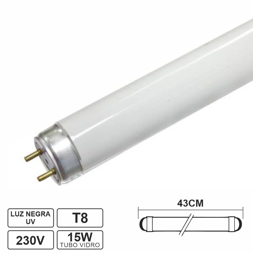 Lâmpada Tubular T8 15W 43cm Fluorescente UV P/ Matar Insetos