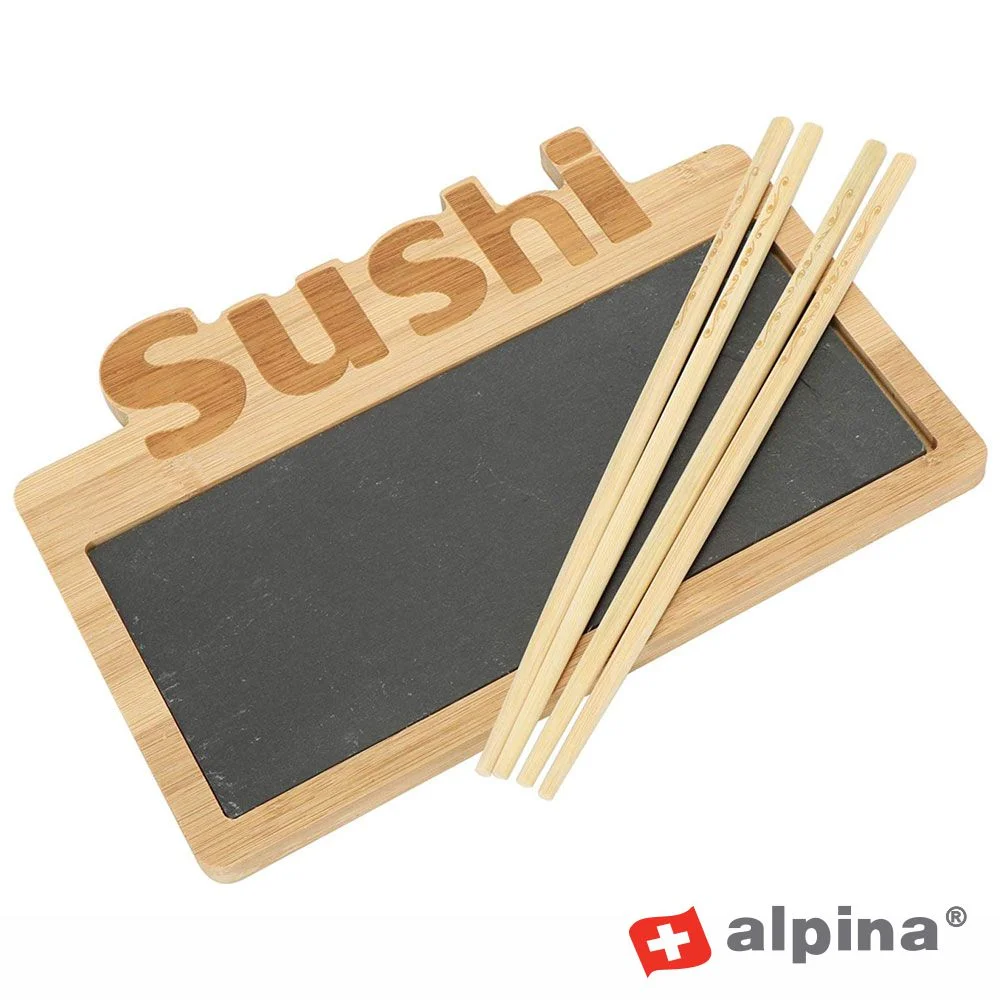 Tábua Bambu C/ Placa Ardósia E Pauzinhos ALPINA