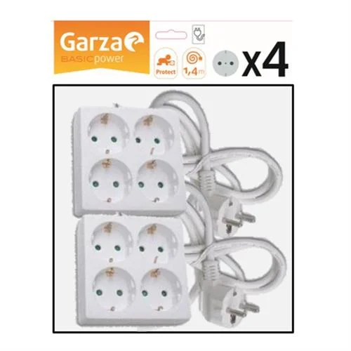 Extensão eléctrica garza 4t.quad.1,4mt.(2) -430061