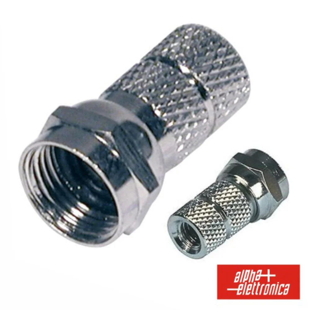 Ficha F Fêmea Niquelada P/ Cabo 6.8mm RG6 C/ 1 O-Ring