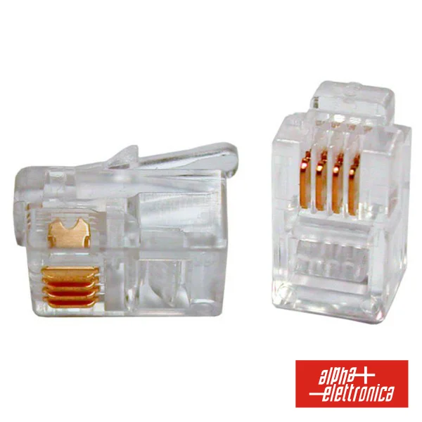 Ficha Telefone RJ10 Modular 4p4c