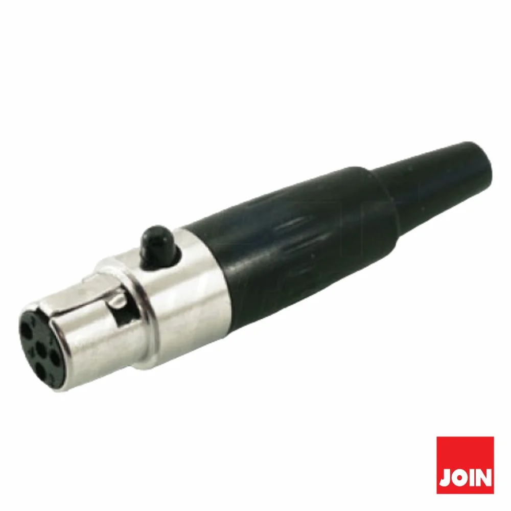 Ficha XLR Mini 3p Fêmea C/ Bloqueio JOIN