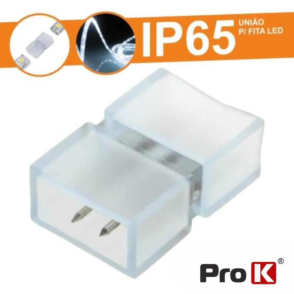 União Borracha P/ Fita Leds 2p Monocor Ip65 Prok
