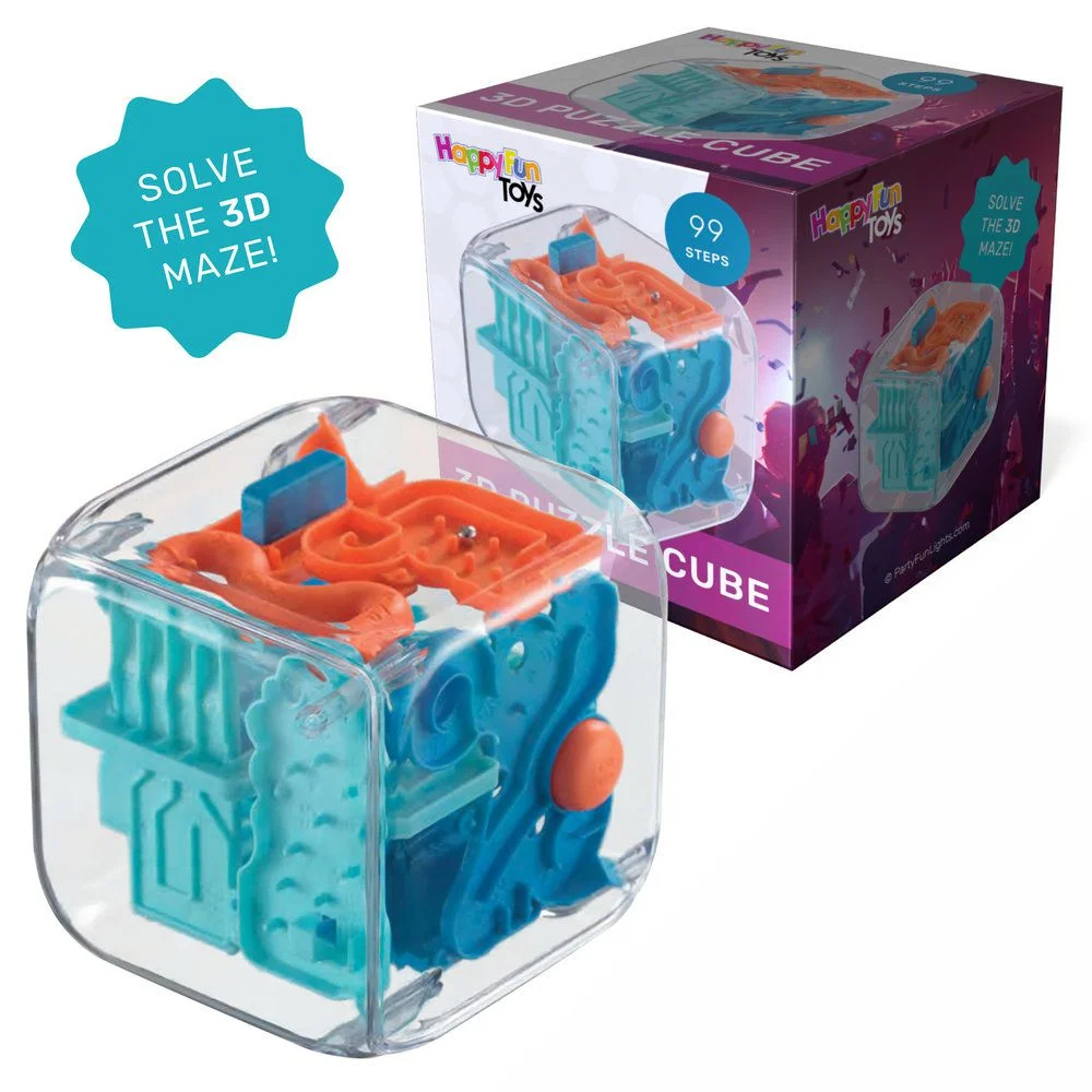 Puzzle 3D C/ Labirinto Em Forma de Cubo HAPPYFUN
