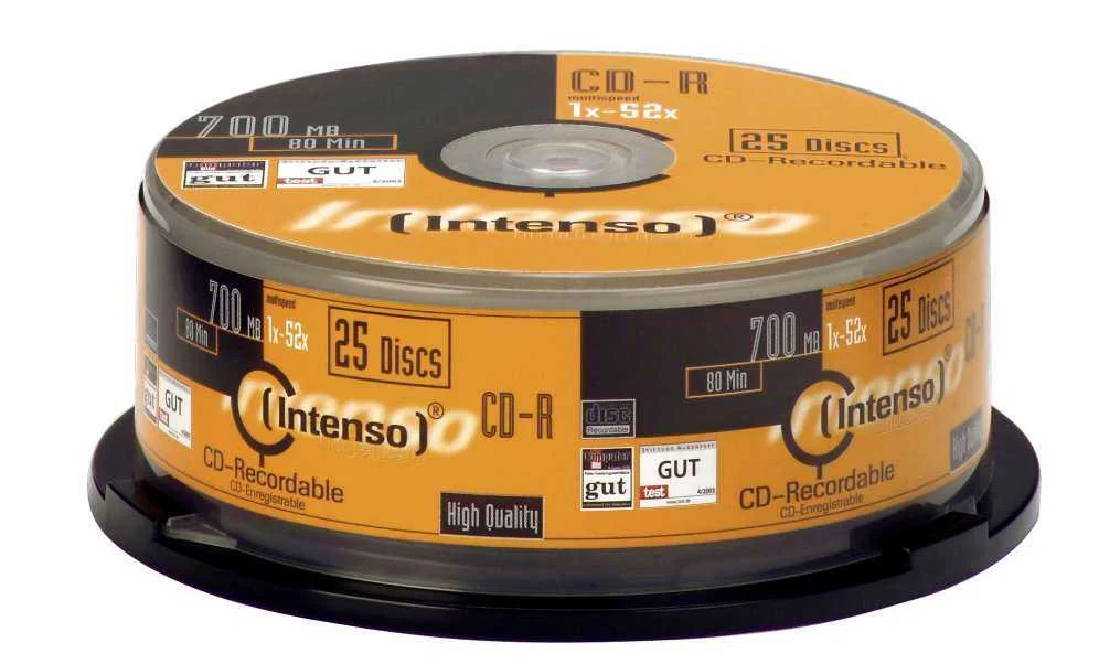 Cd-R Intenso 700 Mb/80 Min 52x Cakebox 25