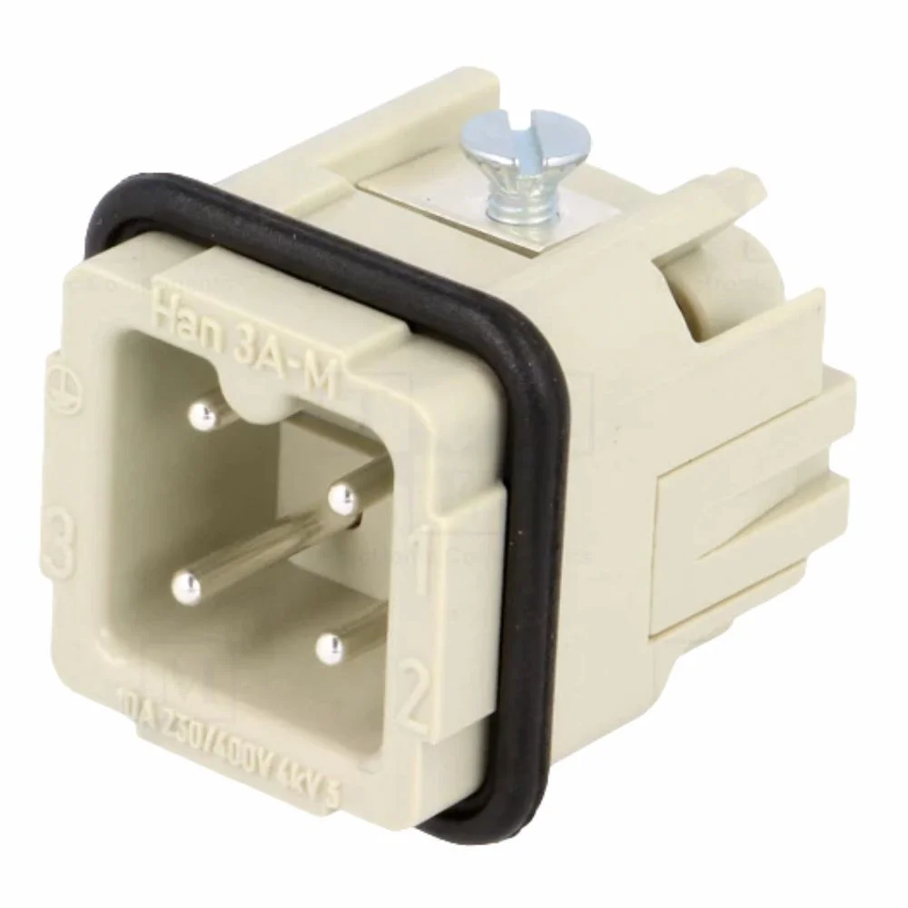 Ficha HDC Macho 4 Pinos 3+PE (Tamanho 3A) HARTING