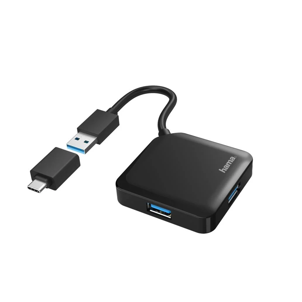 Hub E Adaptador Usb Hama 4 portas Usb 3.2 Gen1 5 Gbit/s