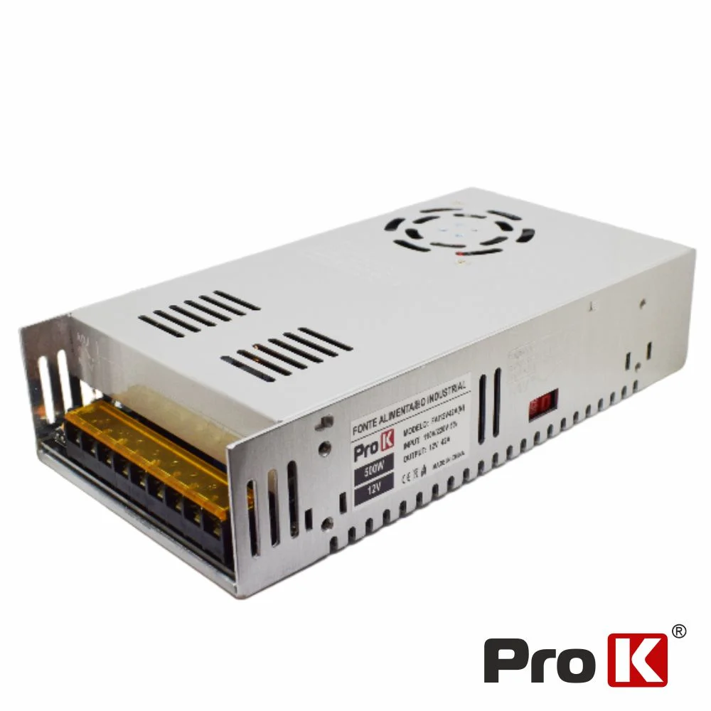 Fonte de Alimentação Industrial 12V 500W 41.6A PROK