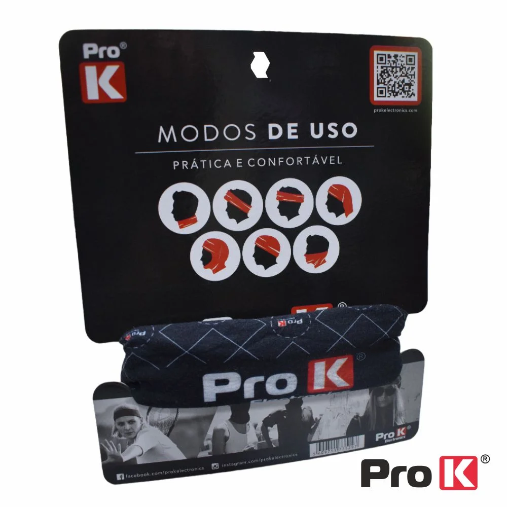 Bandana Multifunções Preta PROK
