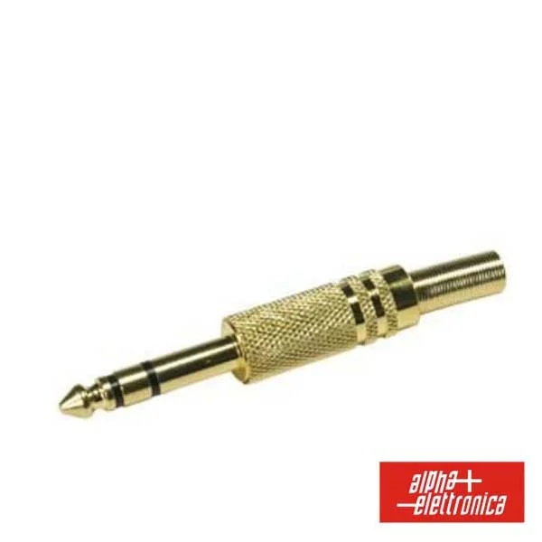 Ficha Jack 6.35mm Macho C/ Proteção Mola Dourado St