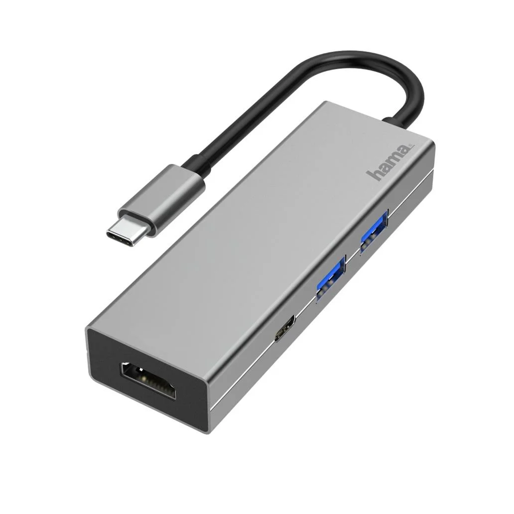Hub Hama Usb-C 3.1 4 Potas E Hdmi Aluminio