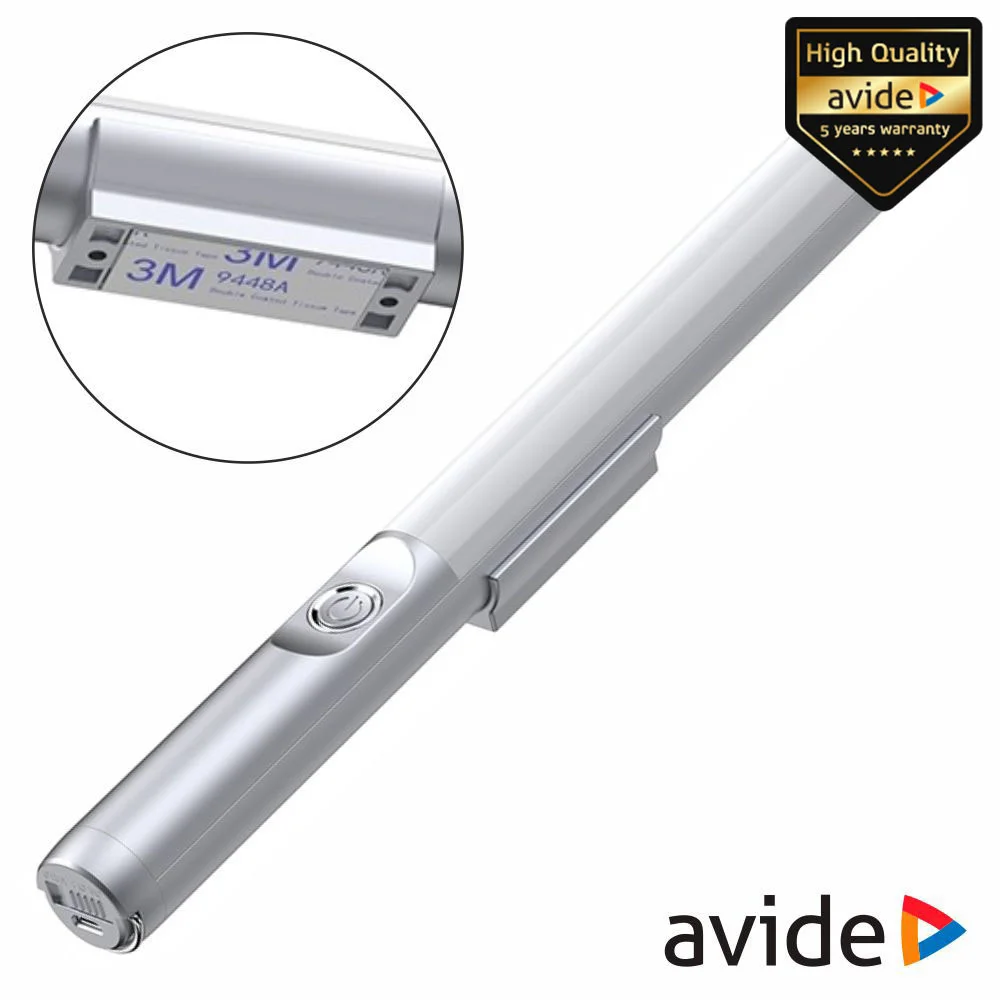 Armadura LED C/ Sensor E Bateria 2.5W 30cm 3000K 200lm AVIDE
