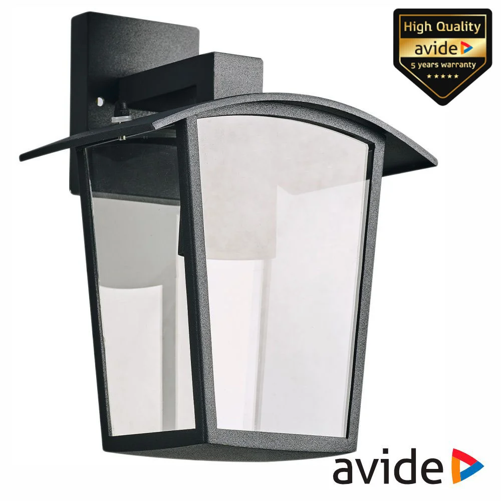 Candeeiro Parede 1xE27 Preto IP44 AVIDE