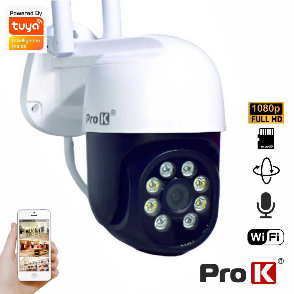 Câmara Segurança IP Wifi 3M FHD Exterior PAN/TILT Tuya PROK