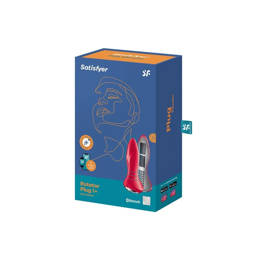Estimulador Satisfyer Plug Rotativo E Vibrador Vermelho