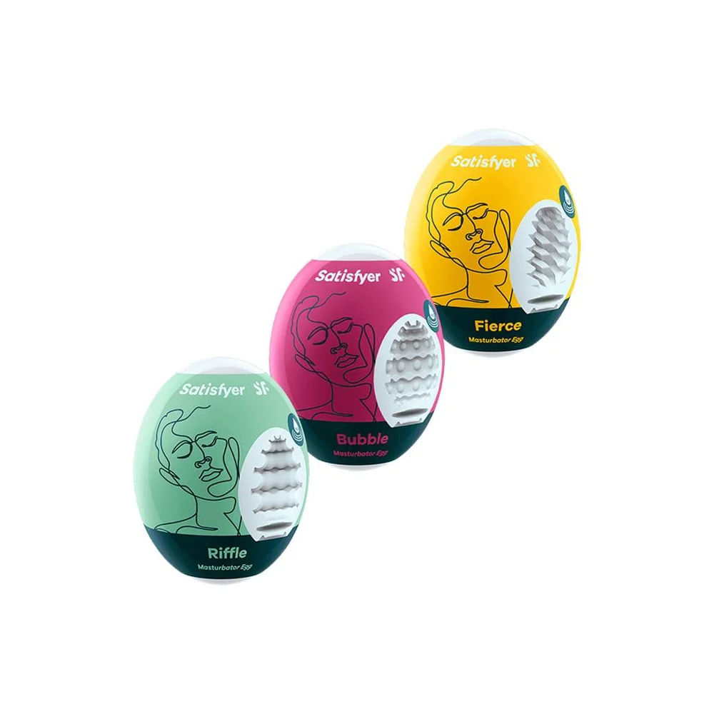 Conjunto 3 Ovos Masturbadores Satisfyer Crunchy