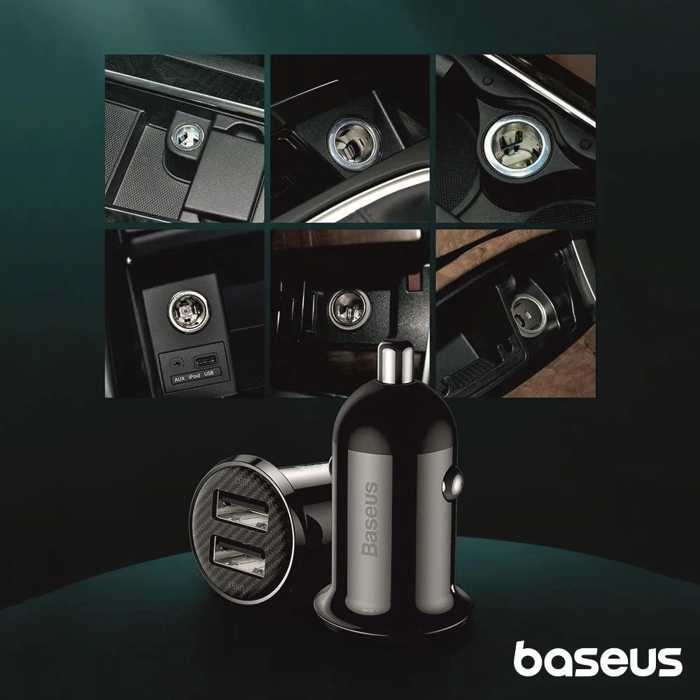 Adaptador Isqueiro USB 3.1A Grain Pro BASEUS