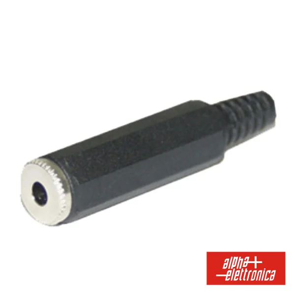 Ficha Jack Fêmea 3.5mm Mono C/ Proteção De Cabo