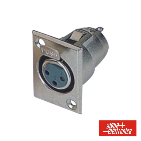 Ficha Xlr 3p Fêmea De Painel Alpha-Elettronica
