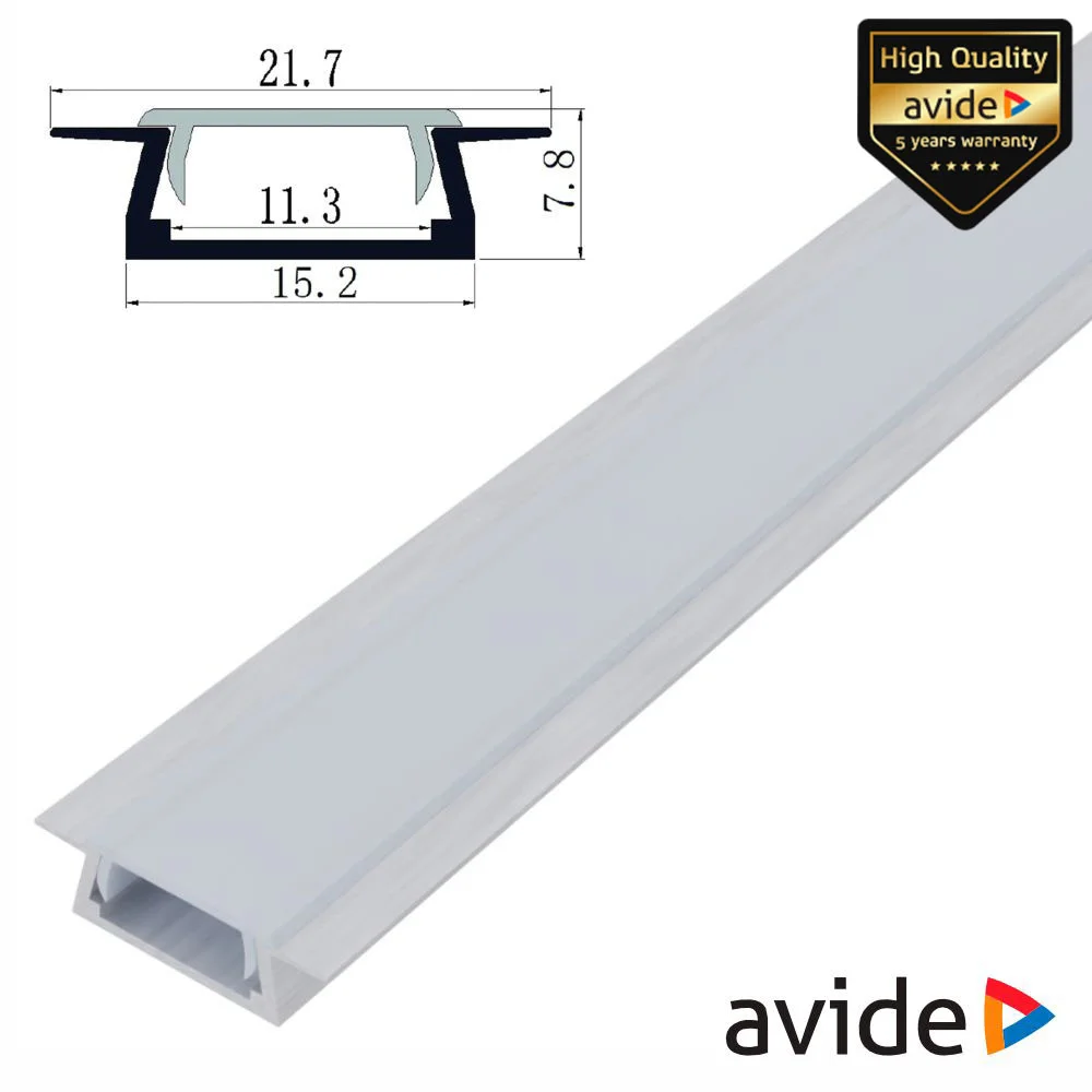 Perfil De Alumínio C/ Abas P/ Fita LED 1m AVIDE