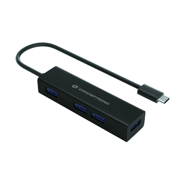 Hub Conceptronic Usb-C 4 Port Usb 3.0 Preto