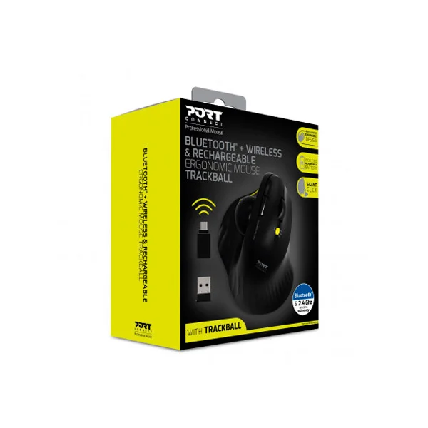 Rato Port Wireless Ergonomico Bateria Bluetooth Trackball