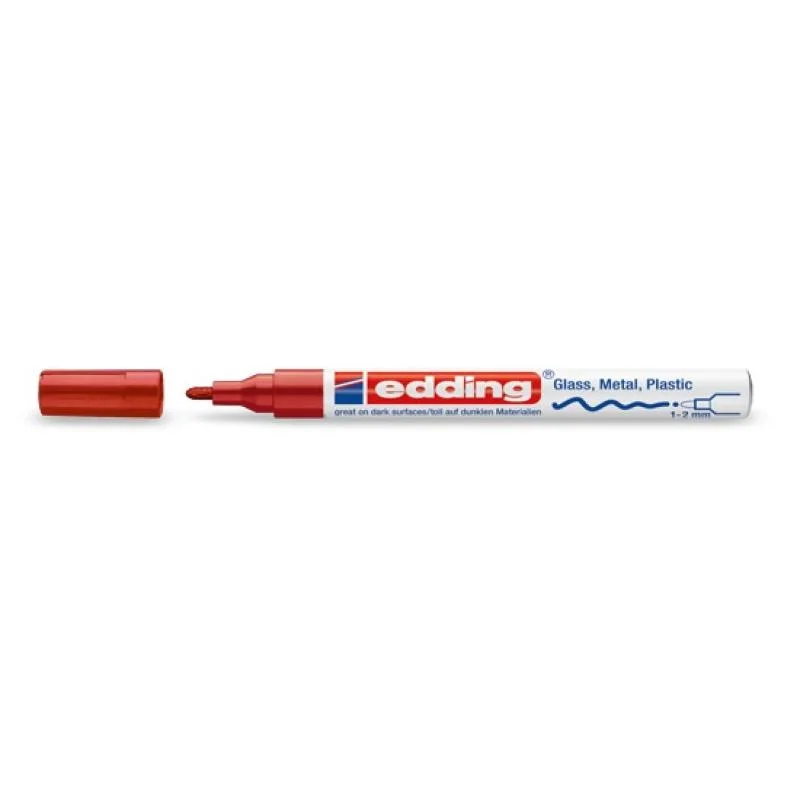 Marcador de tinta vermelho edding 751 (4-751002) (4751002)